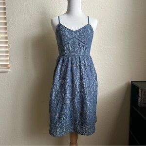 LOFT - Floral Lace Eyelet Cami Dress